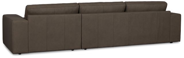 Kellan Dark Gray Leather Right Chaise Sectional