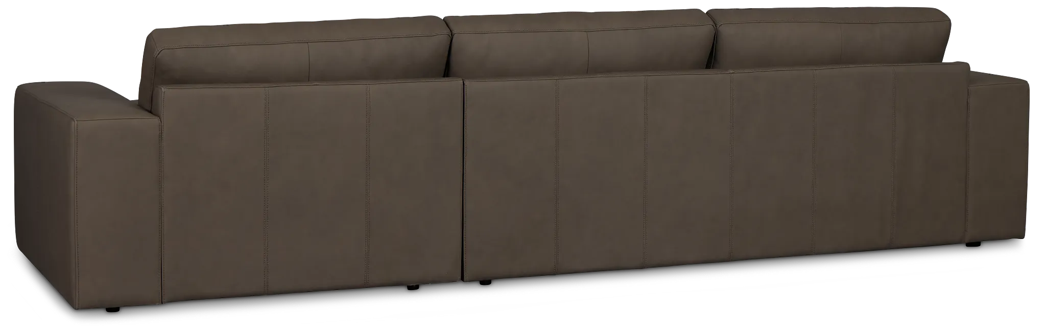 Kellan Dark Gray Leather Right Chaise Sectional