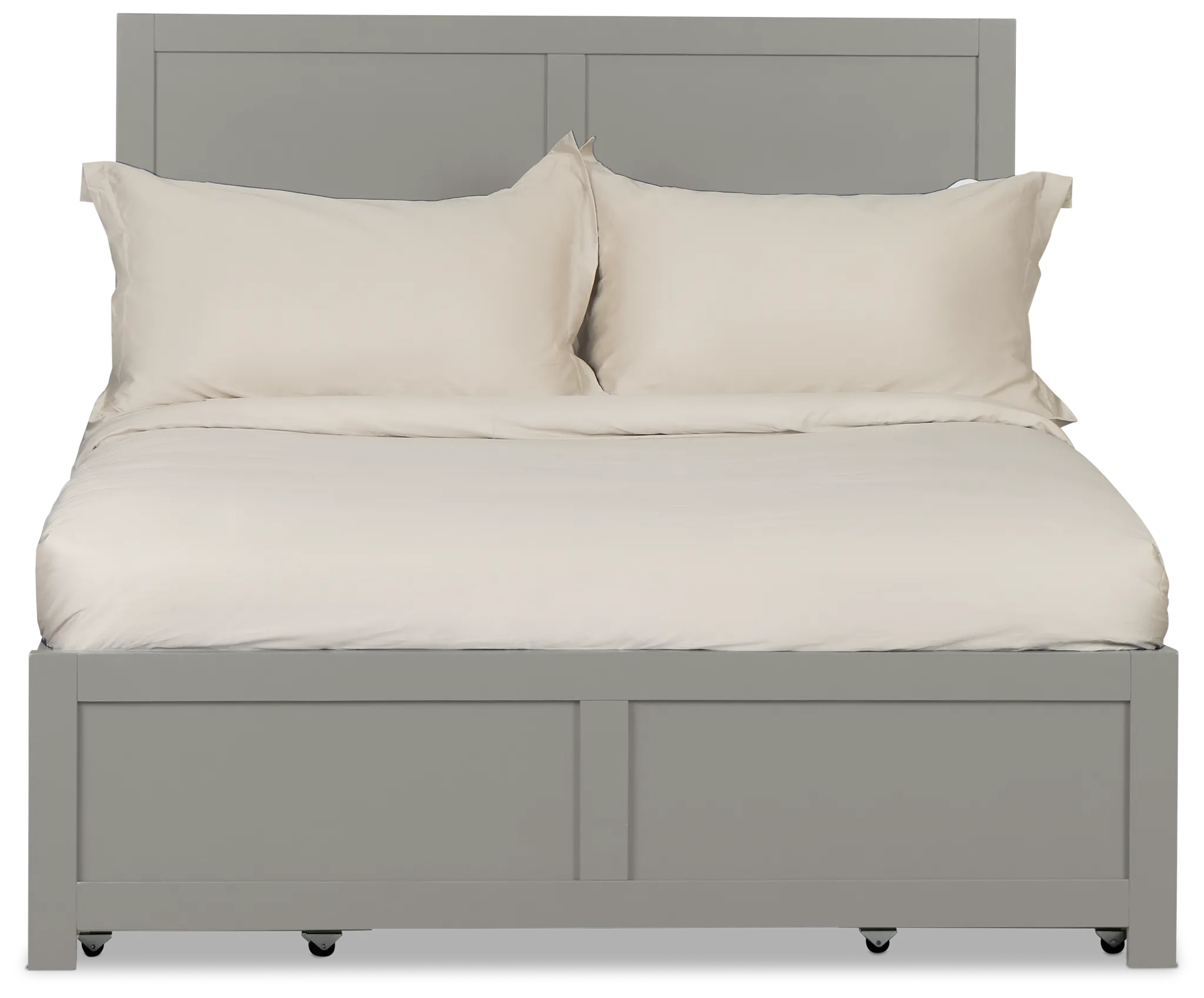 Charleston Gray Panel Bed With 4 Storage Drawers