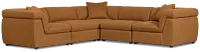 Aria Medium Brown Micro Immersive 5-piece Modular Sectional W/2 Speakers