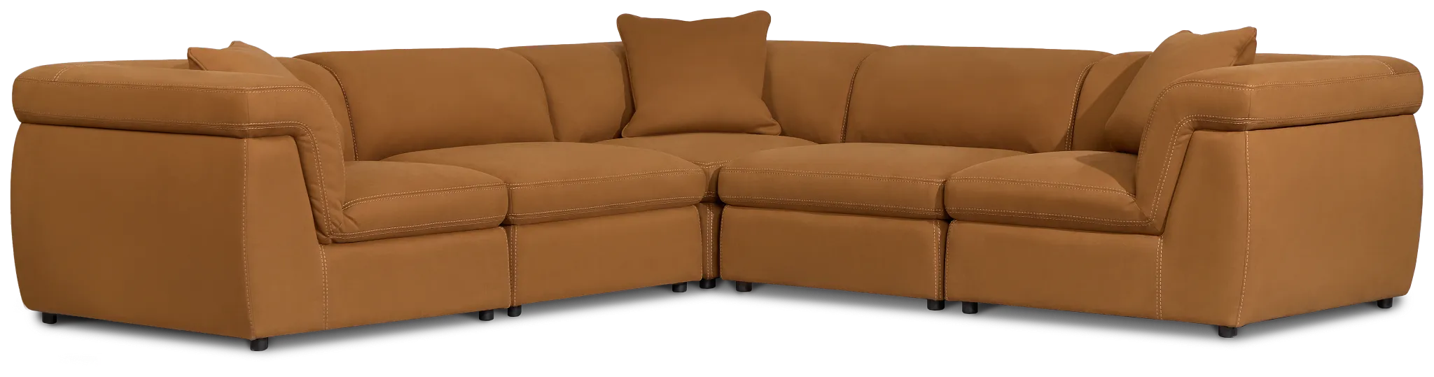 Aria Medium Brown Micro Immersive 5-piece Modular Sectional W/2 Speakers