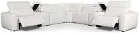 Tidal White Lthr/vinyl Large Dual Power Reclining Two-arm Sectional