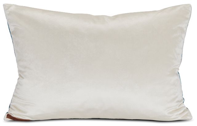 Langston Blue Velvet Lumbar Accent Pillow
