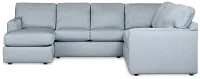 Rhodes Light Blue Fabric Medium Left Chaise Sectional