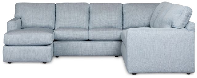 Rhodes Light Blue Fabric Medium Left Chaise Sectional