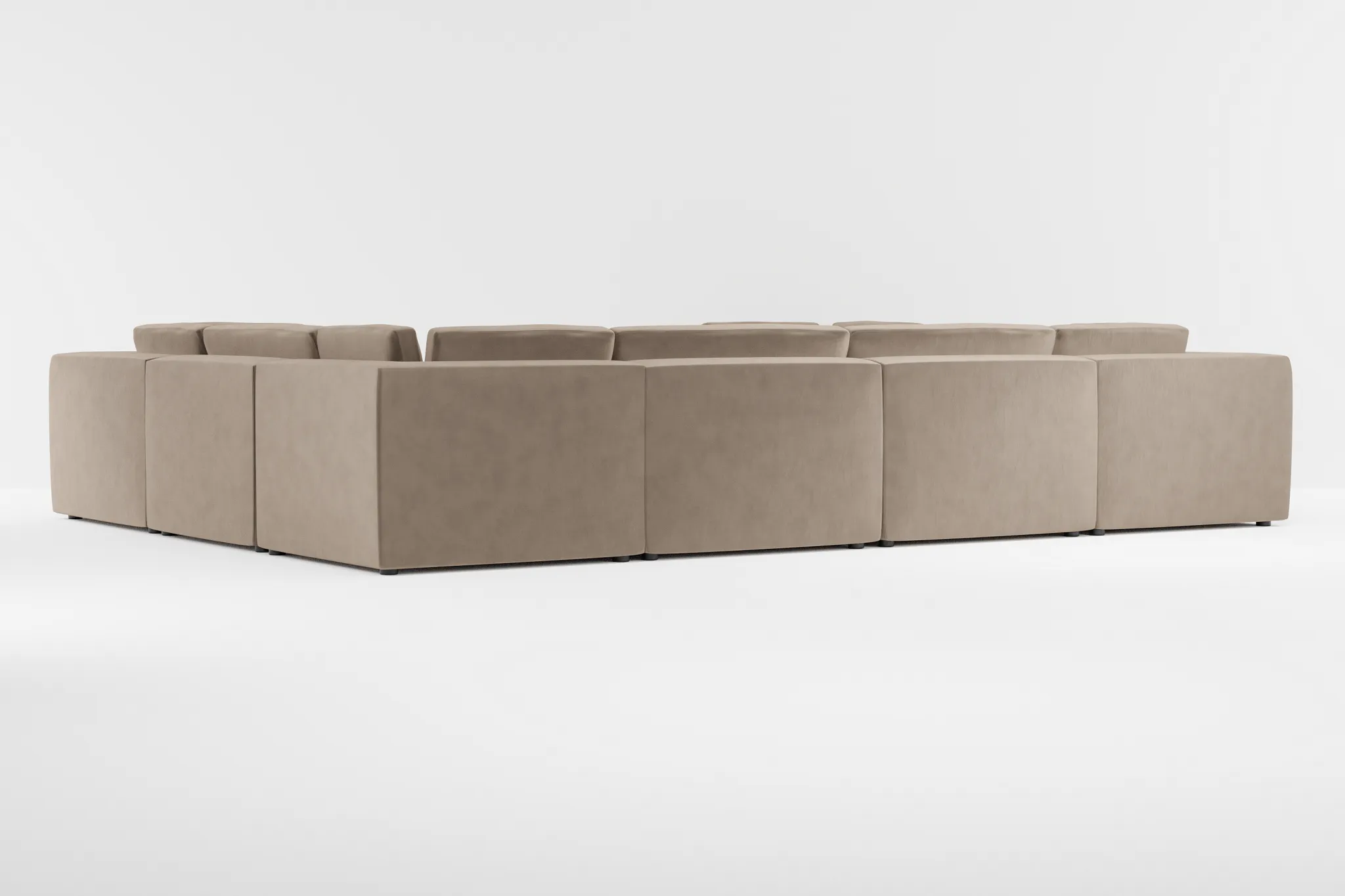 Destin Joya Beige Velvet 8-piece Modular Sectional