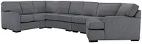 Austin Blue Fabric Large Right Cuddler Sectional