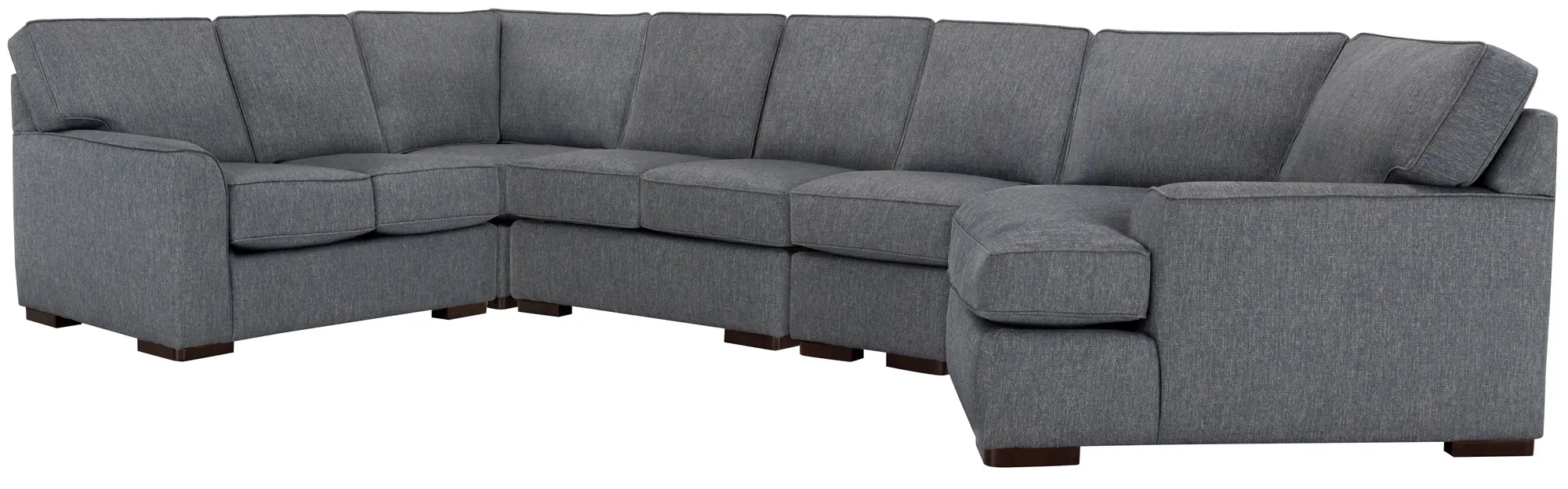 Austin Blue Fabric Large Right Cuddler Sectional Austin Blue Fabric Large Right Cuddler Sectional