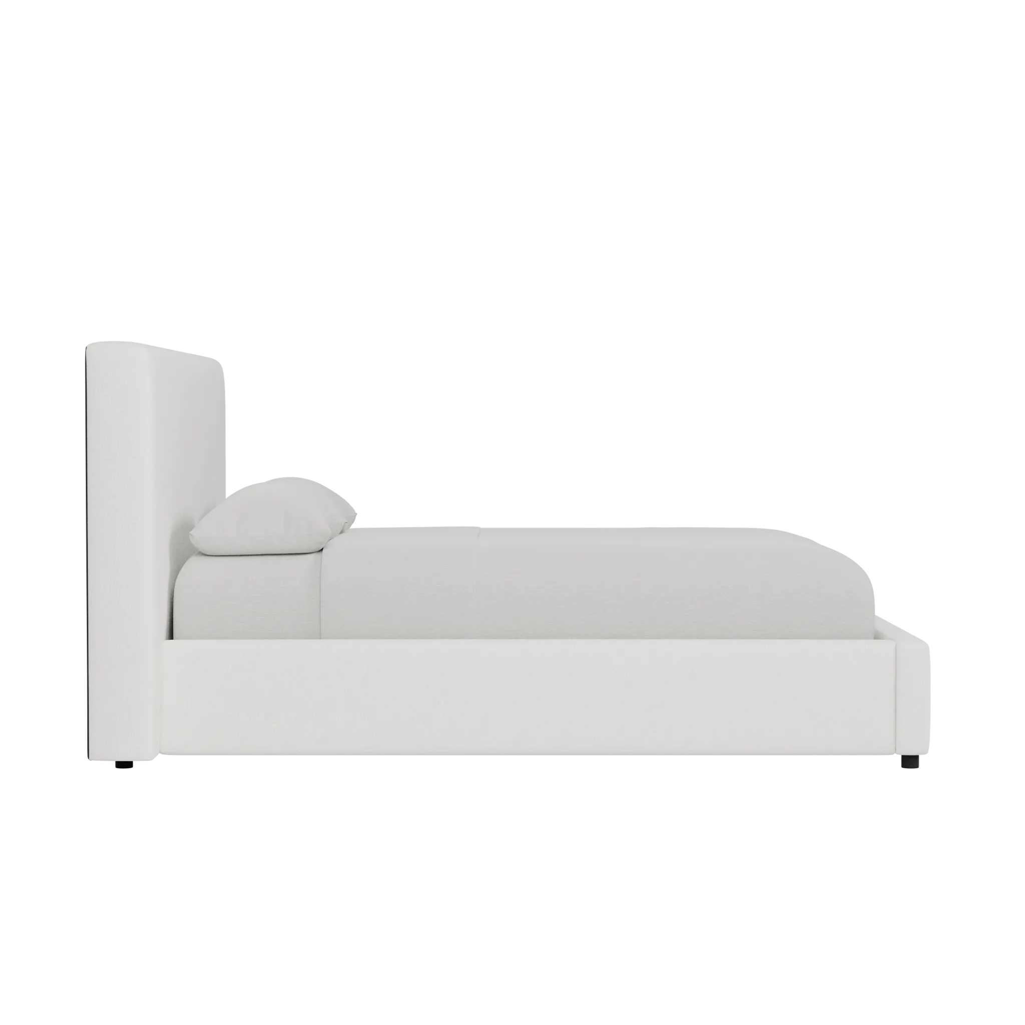 Grayton Sutton White 44" Upholstered Platform Bed
