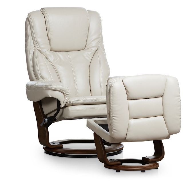 Perkins Taupe Micro Recliner & Ottoman