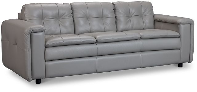 Rowan Gray Leather Sofa