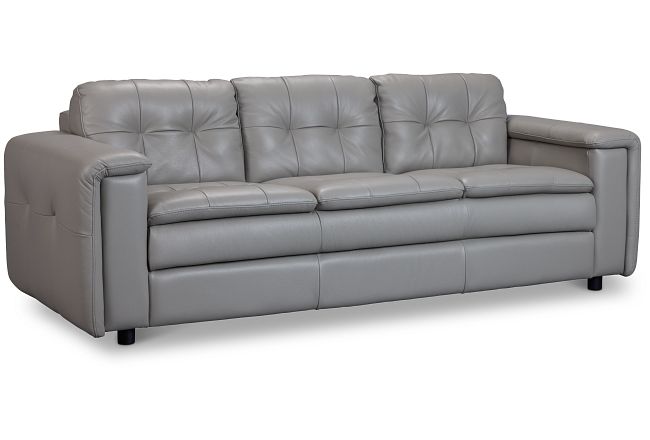 Rowan Gray Leather Sofa
