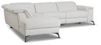 Pearson White Leather Left Bumper Sectional