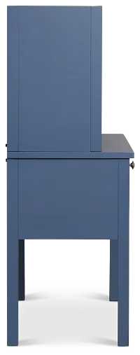 Charleston Dark Blue 3-drawer Desk & Hutch