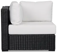 Montecito Black Corner Chair With Light Beige Cushions