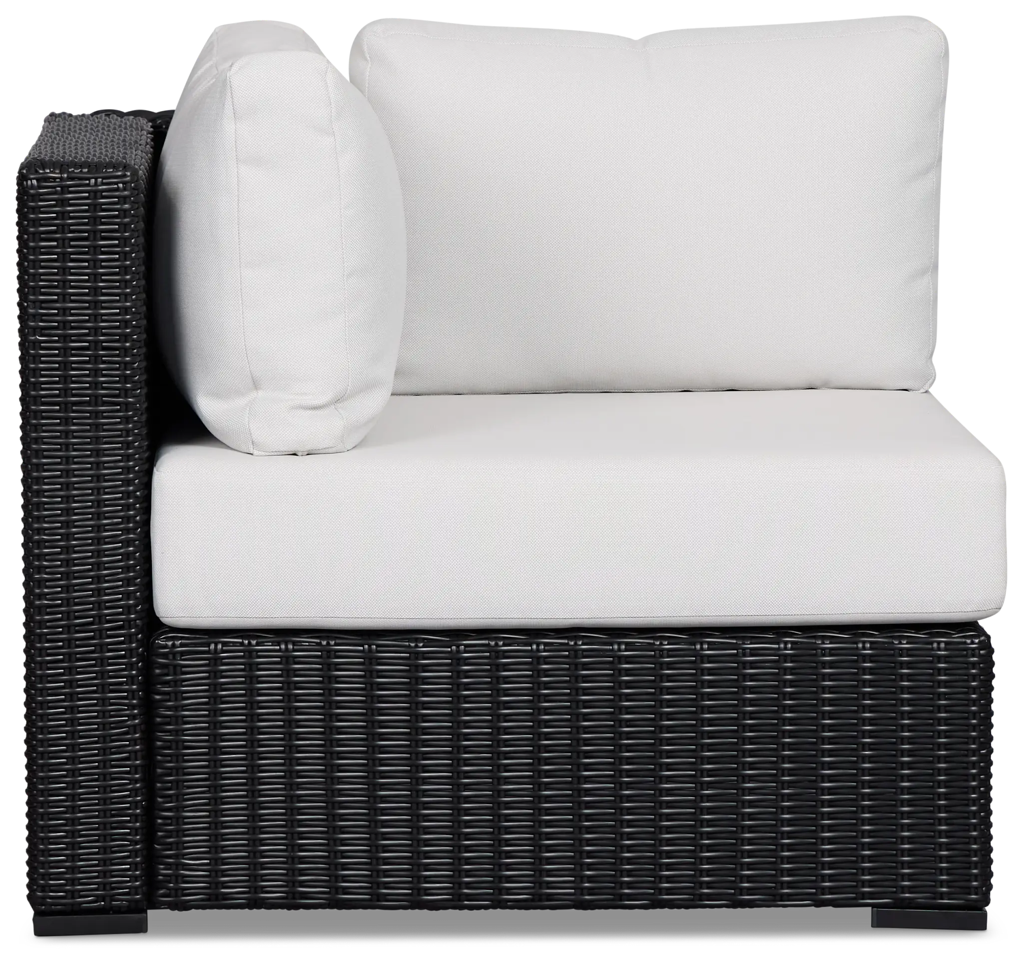 Montecito Black Corner Chair With Light Beige Cushions Montecito Black Corner Chair With Light Beige Cushions