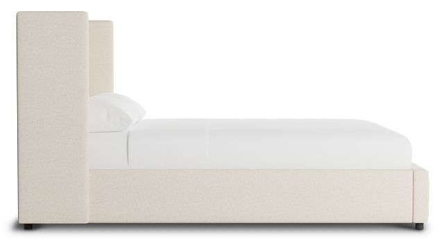 Captiva Merino Light Beige 48" Upholstered Shelter Bed