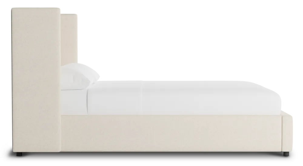 Captiva Merino Light Beige 48" Upholstered Shelter Bed