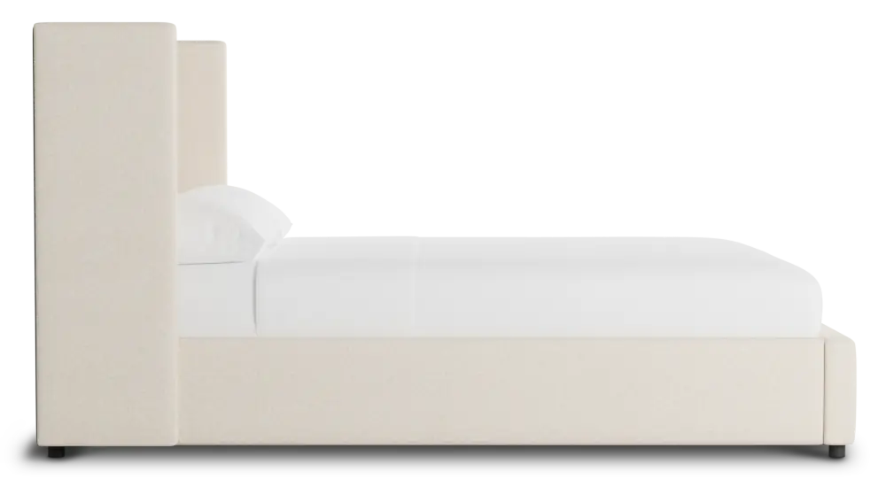 Captiva Merino Light Beige 48" Upholstered Shelter Bed Captiva Merino Light Beige 48" Upholstered Shelter Bed