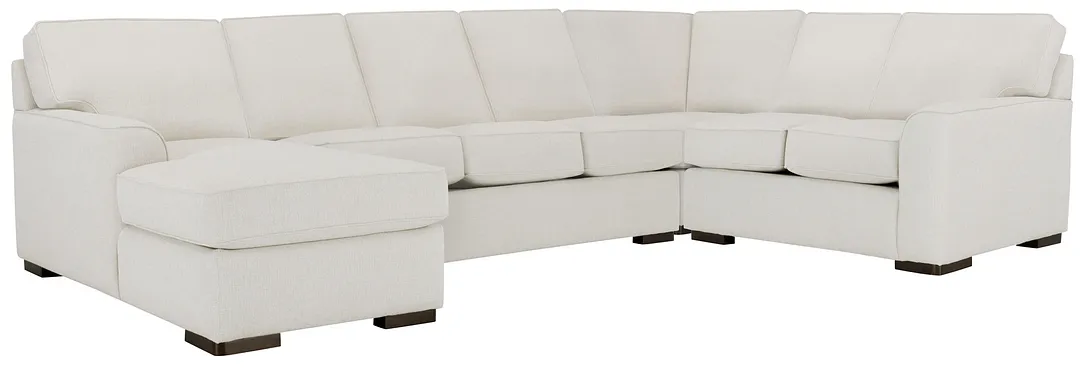 Austin White Fabric Left Chaise Innerspring Sleeper Sectional