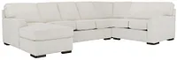 Austin White Fabric Left Chaise Innerspring Sleeper Sectional