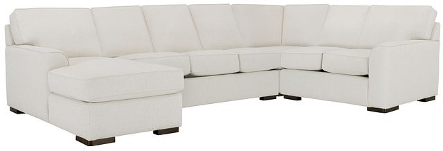 Austin White Fabric Left Chaise Innerspring Sleeper Sectional (2)