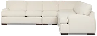 Alpha White Fabric Large Two-arm Sectional