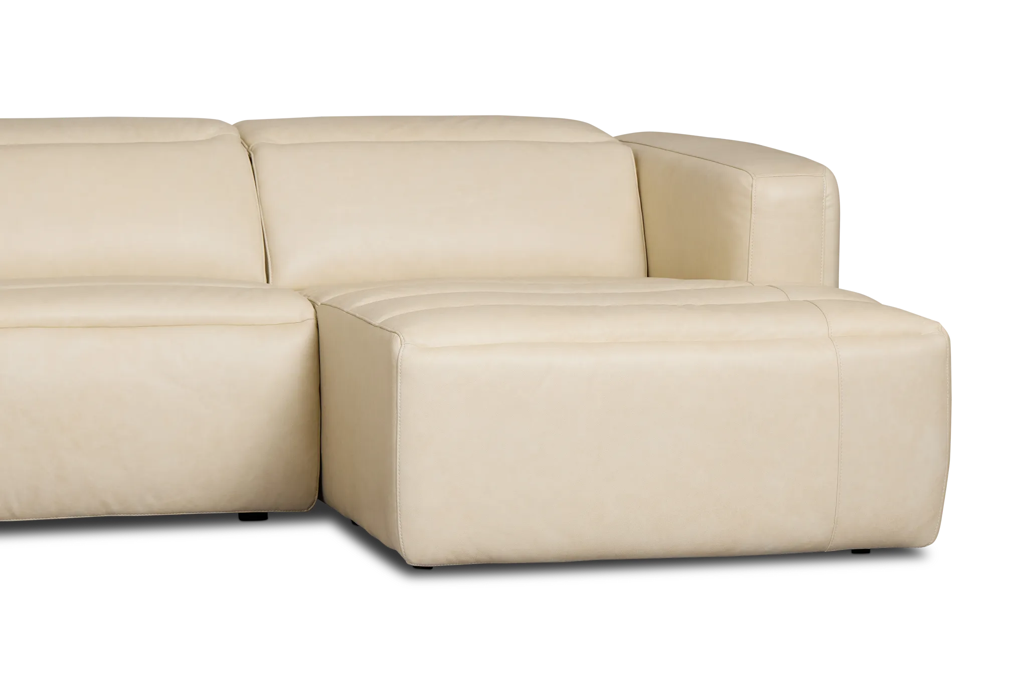 Jace Ivory Lthr/vinyl Small Dual Power Right Chaise Sectional