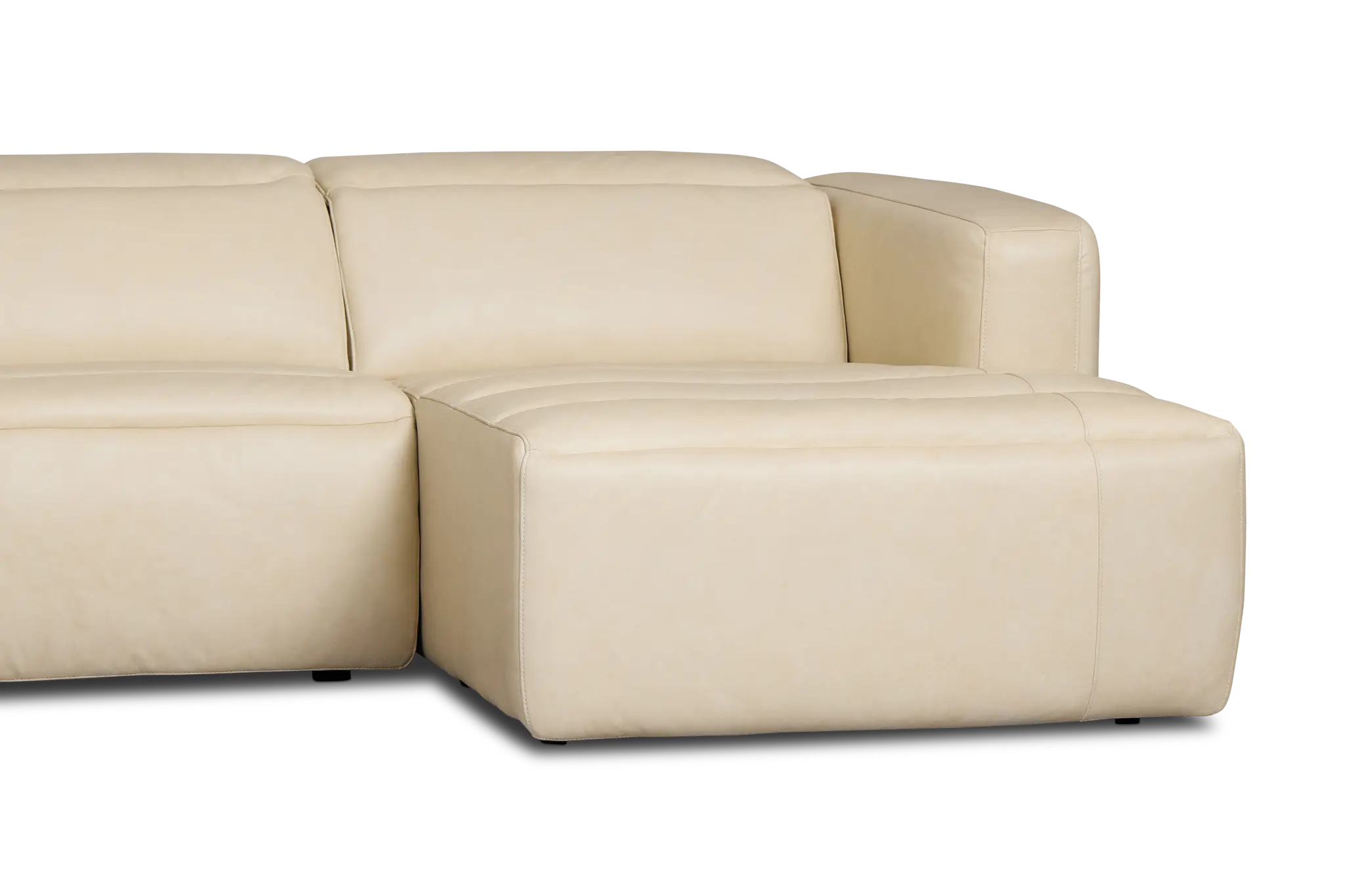 Jace Ivory Lthr/vinyl Small Dual Power Right Chaise Sectional Jace Ivory Lthr/vinyl Small Dual Power Right Chaise Sectional