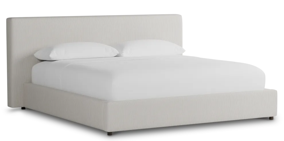 Grayton Lucy Light Beige 44" Upholstered Platform Bed