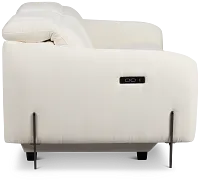 Zuri White Velvet Power Reclining Sofa W/ Power Headrest