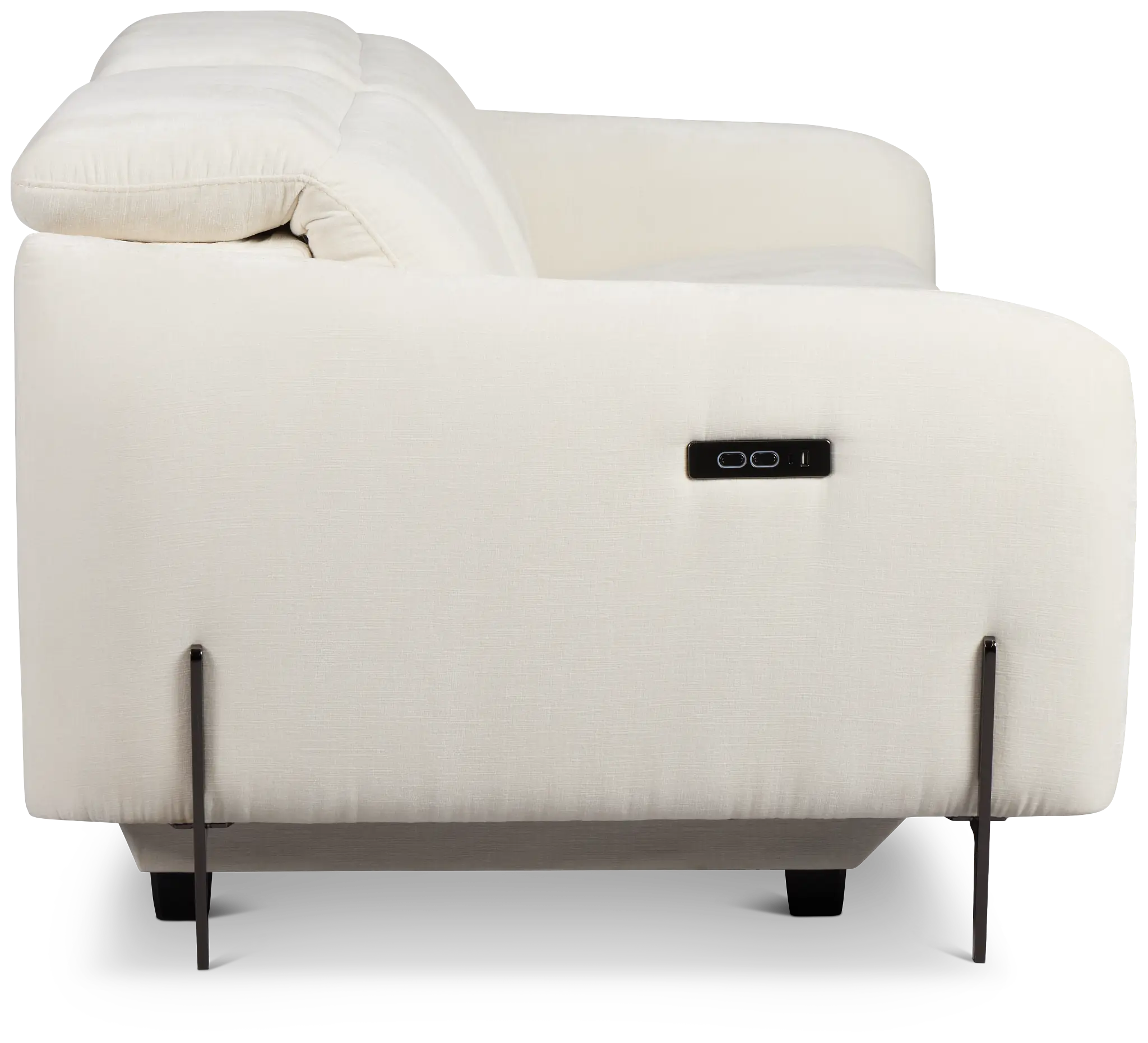 Zuri White Velvet Power Reclining Sofa W/ Power Headrest Zuri White Velvet Power Reclining Sofa W/ Power Headrest