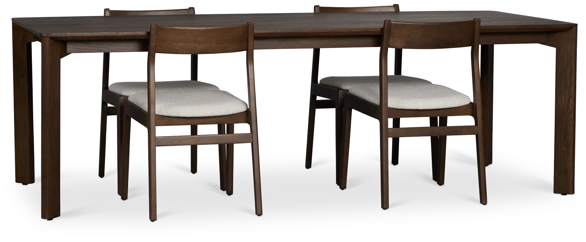 Santorini Dark Tone Rect Table & 4 Upholstered Chairs Santorini Dark Tone Rect Table & 4 Upholstered Chairs