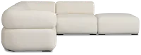 Celeste Light Beige Fabric 5-piece Right Facing Bumper Sectional