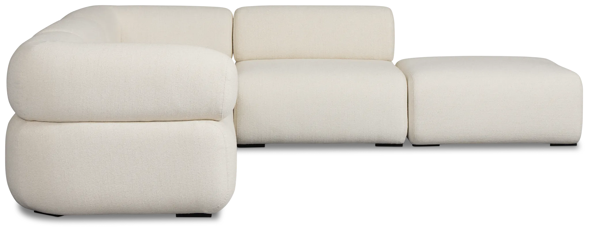 Celeste Light Beige Fabric 5-piece Right Facing Bumper Sectional