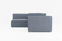 Destin Victory Dark Blue Fabric 4-piece Modular Sectional