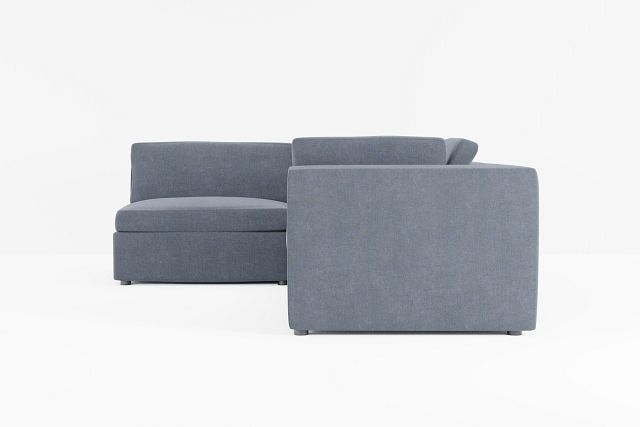 Destin Victory Dark Blue Fabric 4-piece Modular Sectional