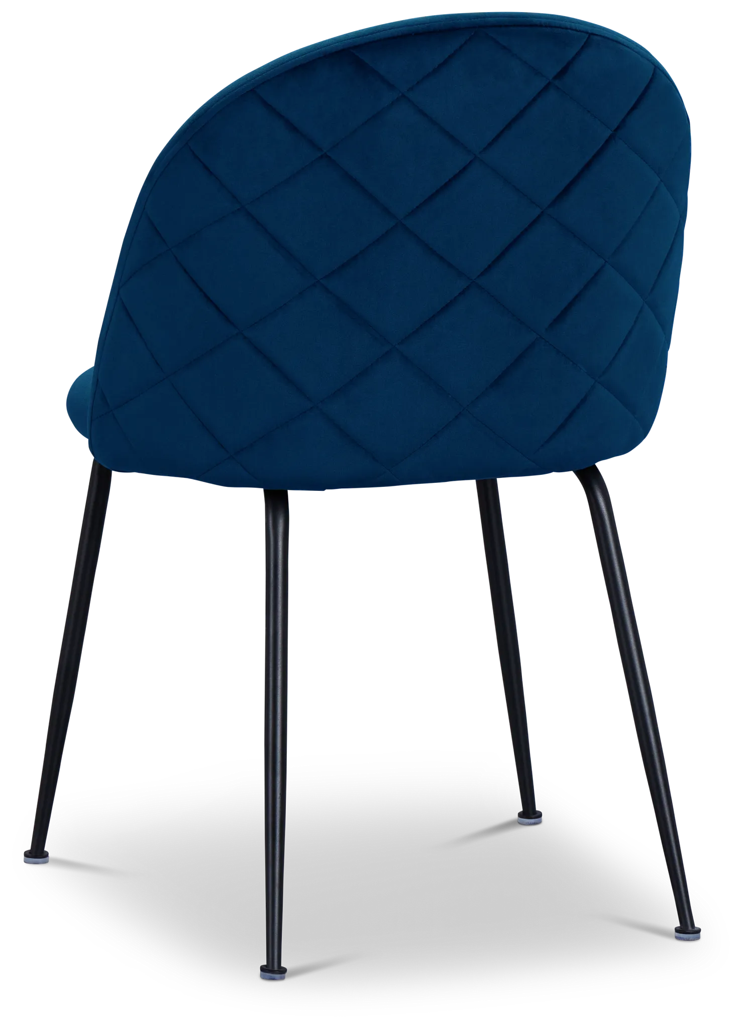 Capri Dark Blue Velvet Upholstered Side Chair W/ Black Legs