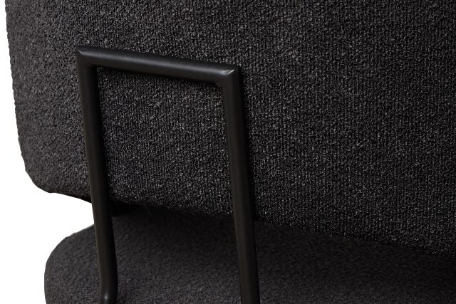 Merrick Black Round Upholstered Side Chair