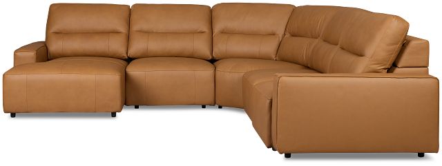 Rudy Brown Lthr/vinyl Small Right Chaise Power Extension Sectional