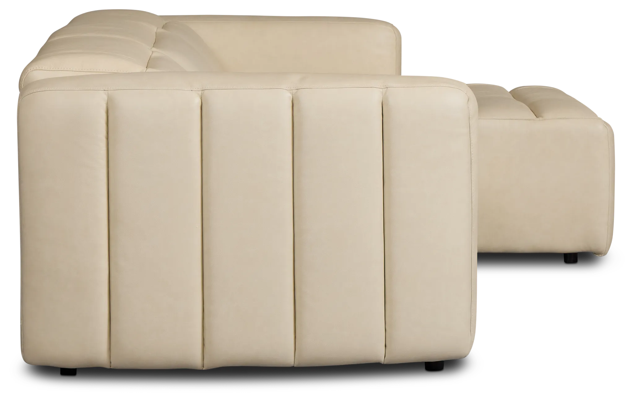 Jace Ivory Lthr/vinyl Right Chaise Power Reclining Sectional