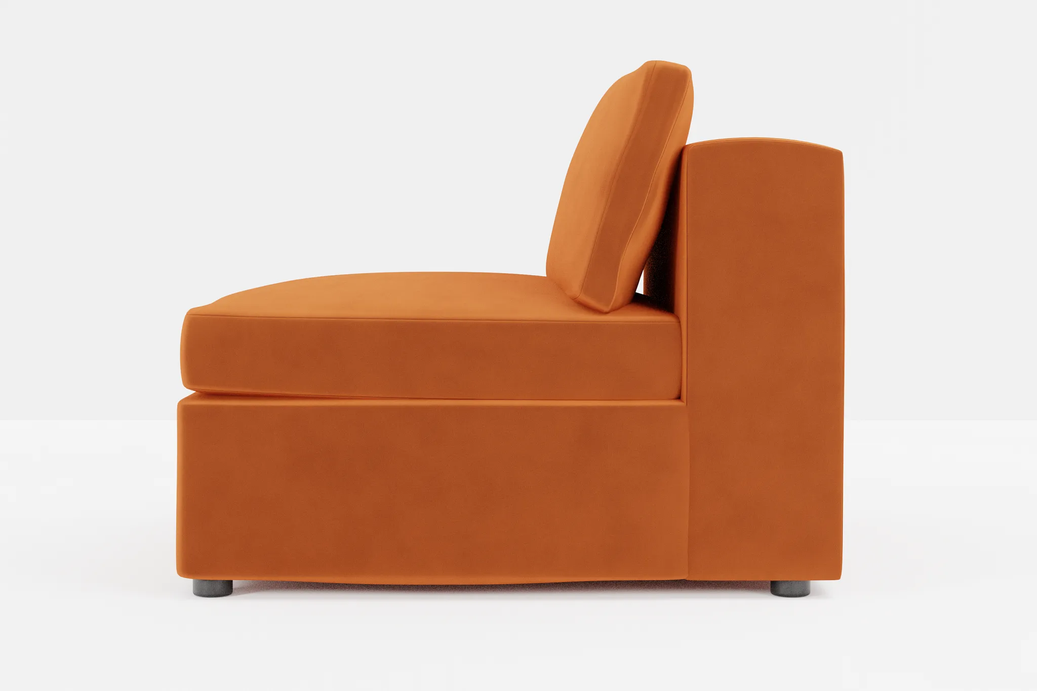 Destin Joya Orange Velvet Armless Chair