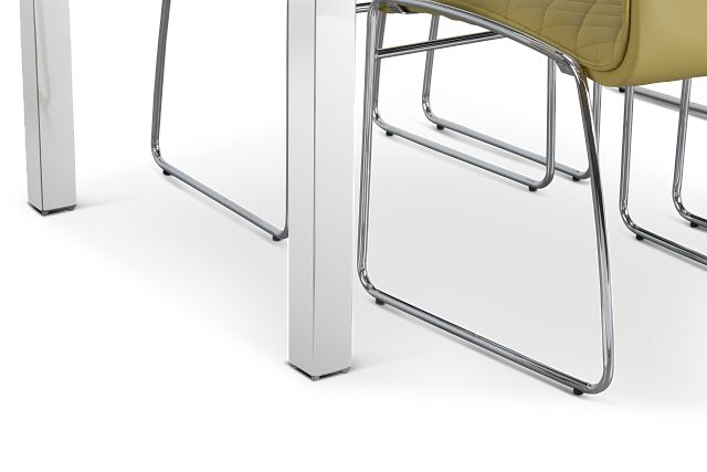 Skyline Light Green Rect Table & 4 Metal Chairs
