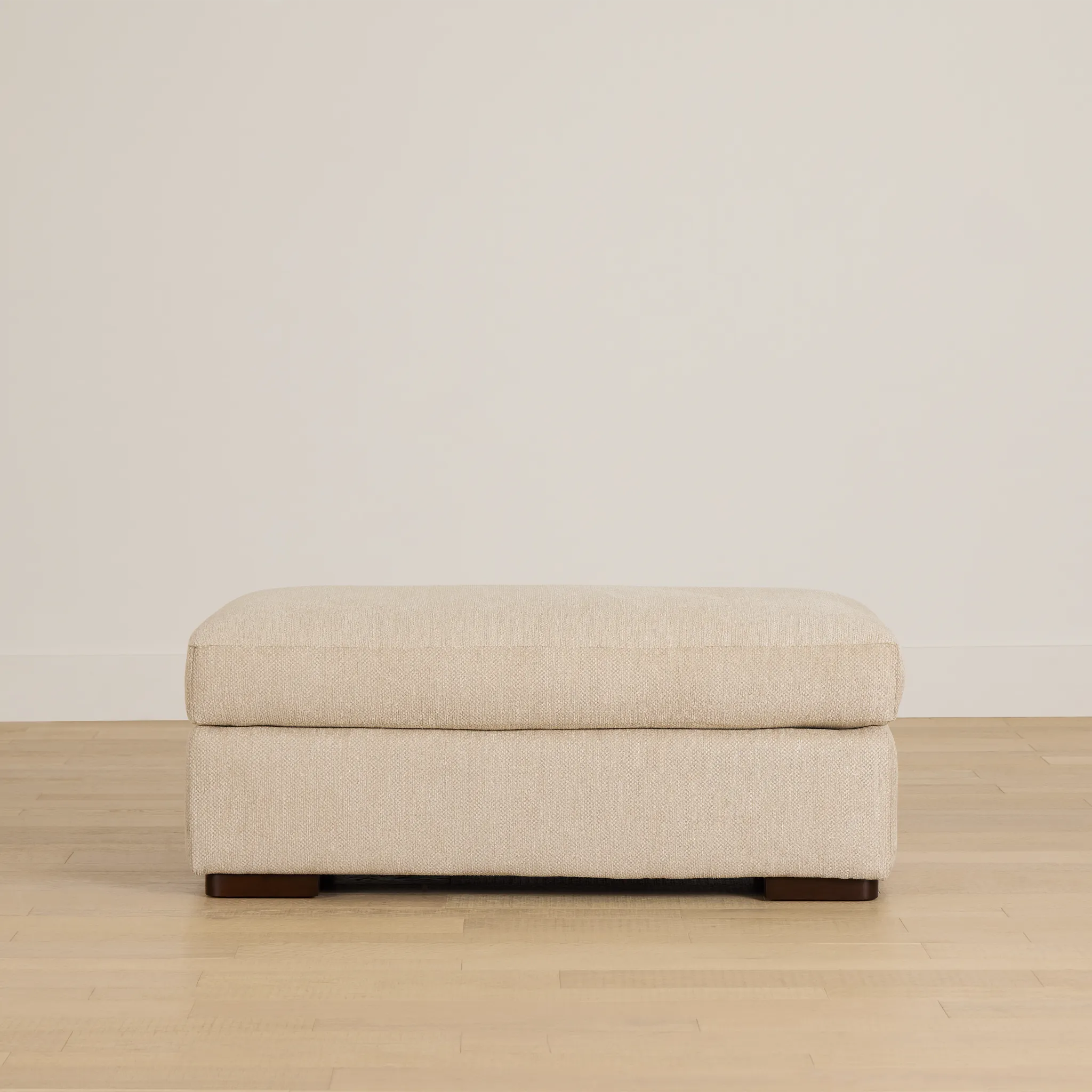 Alpha Beige Fabric Ottoman