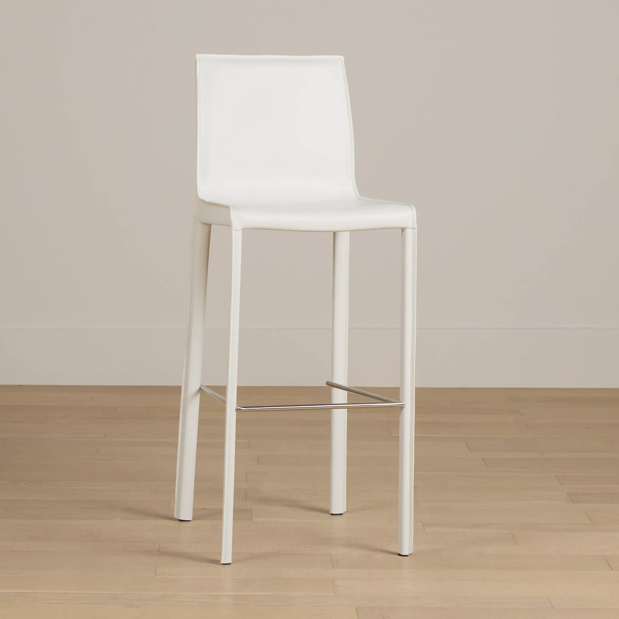 Lugo White 30" Upholstered Barstool