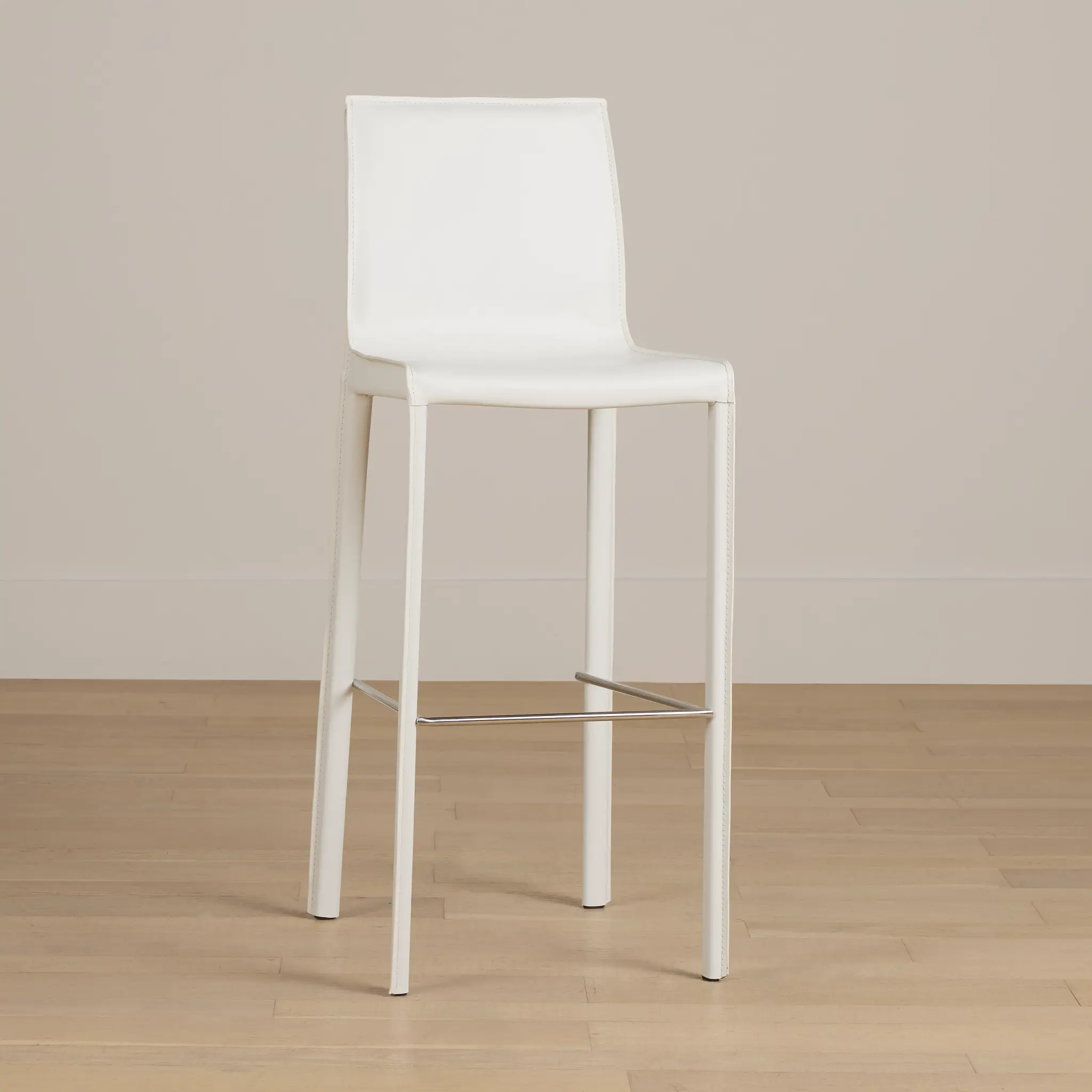 Lugo White 30" Upholstered Barstool Lugo White 30" Upholstered Barstool