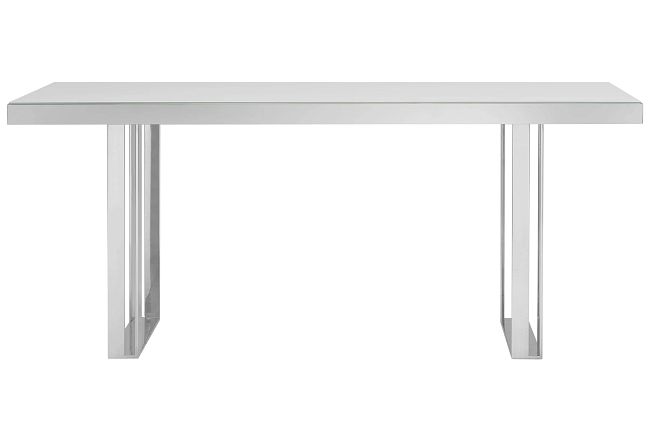 Harley White Glass Rectangular Table