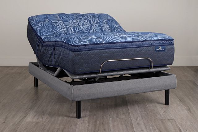 Serta Perfect Sleeper Cobalt Calm Plush Motion Perfect 4 Adjustable Base Set