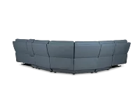 Summit Blue Lthr/vinyl Medium Dual Power 2-arm Reclining Sectional