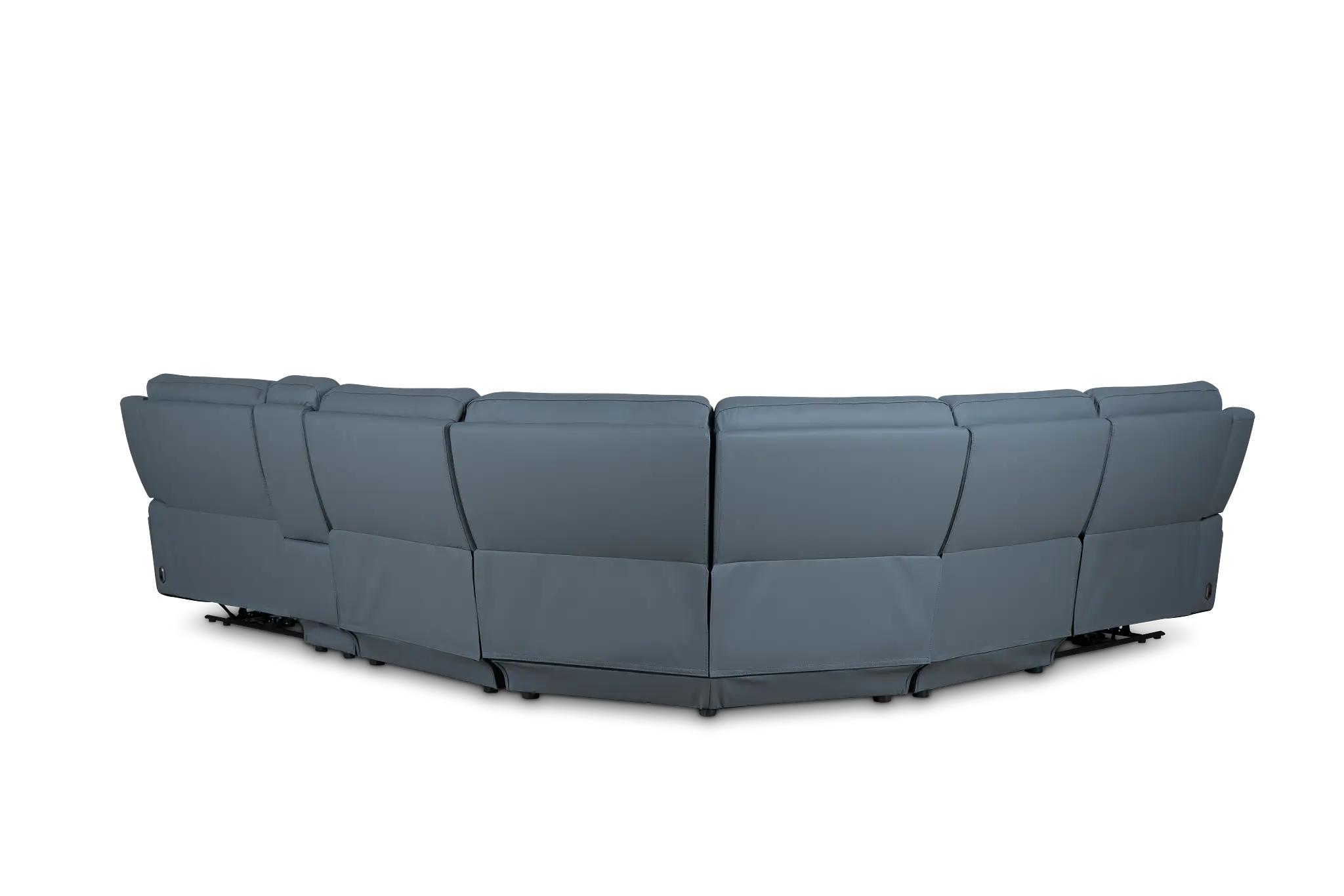 Summit Blue Lthr/vinyl Medium Dual Power 2-arm Reclining Sectional Summit Blue Lthr/vinyl Medium Dual Power 2-arm Reclining Sectional